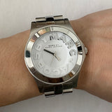 Marc Jacobs Rivera Silver Dial Silver Steel Strap Watch for Women - MBM3133 Authentic Buy Shop Now