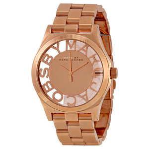 Marc Jacobs Henry Rose Gold Dial Rose Gold Steel Strap Watch for Women - MBM3207 Authentic Buy Shop Now