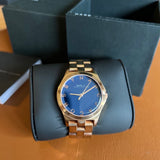 Marc Jacobs Henry Blue Dial Rose Gold Steel Strap Watch for Women - MBM3213 Authentic Buy Shop Now