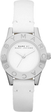 Marc Jacobs Mini Blade White Dial White Leather Strap Watch for Women - MBM1206 Authentic Buy Shop Now