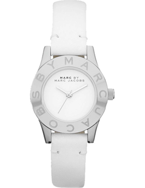 Marc Jacobs Mini Blade White Dial White Leather Strap Watch for Women - MBM1206 Authentic Buy Shop Now