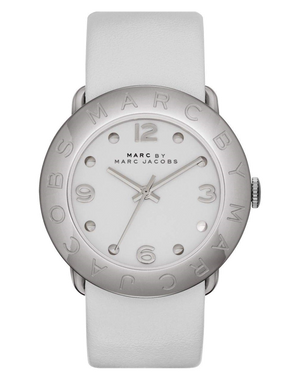 Marc Jacobs Blade White Dial White Leather Strap Watch for Women - MBM1223 Authentic Buy Shop Now