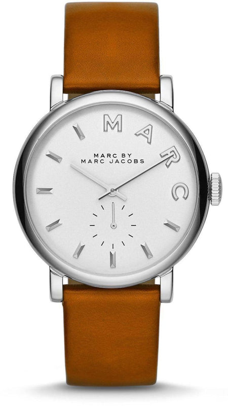 Marc Jacobs Baker White Dial Brown Leather Strap Watch for Women - MBM1265 Authentic Buy Shop Now