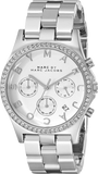 Marc Jacobs Henry Chronograph Silver Dial Silver Steel Strap Watch for Women - MBM3104 Authentic Buy Shop Now