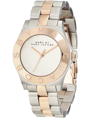Marc Jacobs Blade Silver Dial Two Tone Steel Strap Watch for Women - MBM3129 Authentic Buy Shop Now