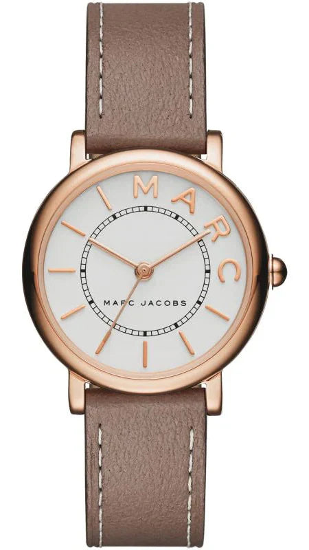 Marc Jacobs Roxy White Dial Light Brown Leather Strap Watch for Women - MJ1538 Authentic Buy Shop Now