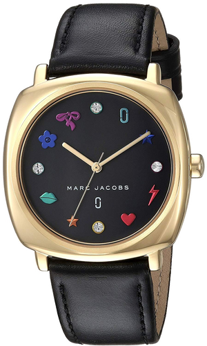 Marc Jacobs Mandy Black Dial Black Leather Strap Watch for Women - MJ1597 Authentic Buy Shop Now