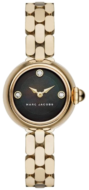 Marc Jacobs Courtney Mother of Pearl Black Dial Gold Steel Strap Watch for Women - MJ3460 Authentic Buy Shop Now