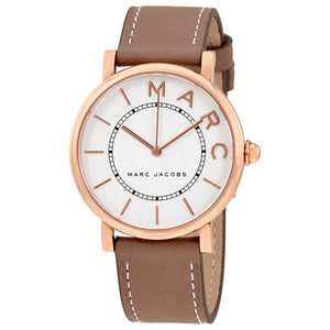 Marc Jacobs Roxy White Dial Cement Brown Leather Strap Watch for Women - MJ1533 Authentic Buy Shop Now
