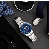 Maserati Competizione Chronograph Blue Dial Silver Steel Strap Watch For Men - R8873600002 Authentic Buy Shop Now