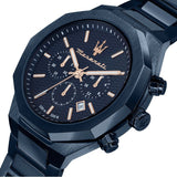 Maserati Stile Chronograph Blue Dial Blue Steel Strap Watch For Men - R8873642008 Authentic Buy Shop Now