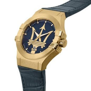 Maserati Potenza Blue Dial Blue Leather Strap Watch For Men - R8851108035 Authentic Buy Shop Now
