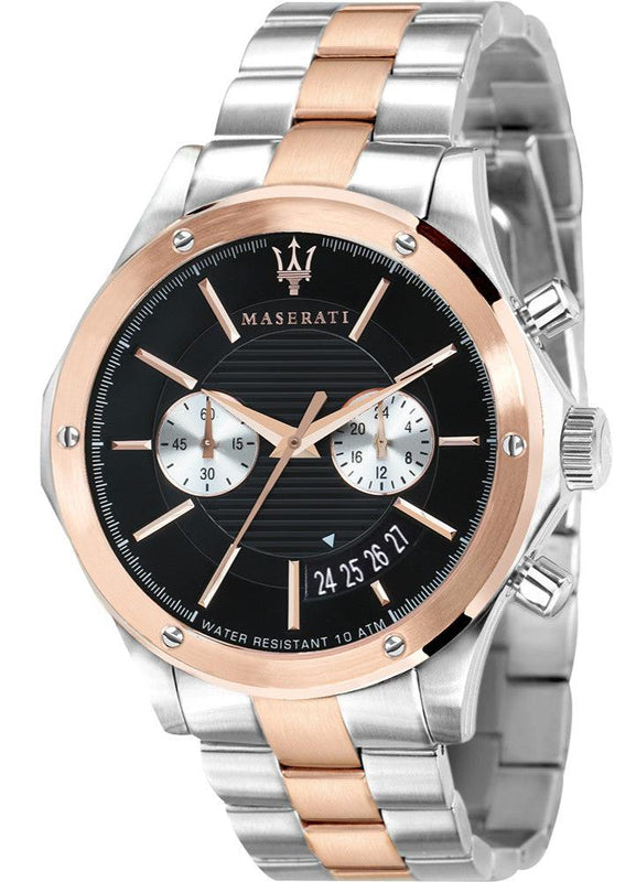 Maserati Circuito Chronograph Black Dial Two Tone Steel Strap Watch For Men - R8873627004 Authentic Buy Shop Now