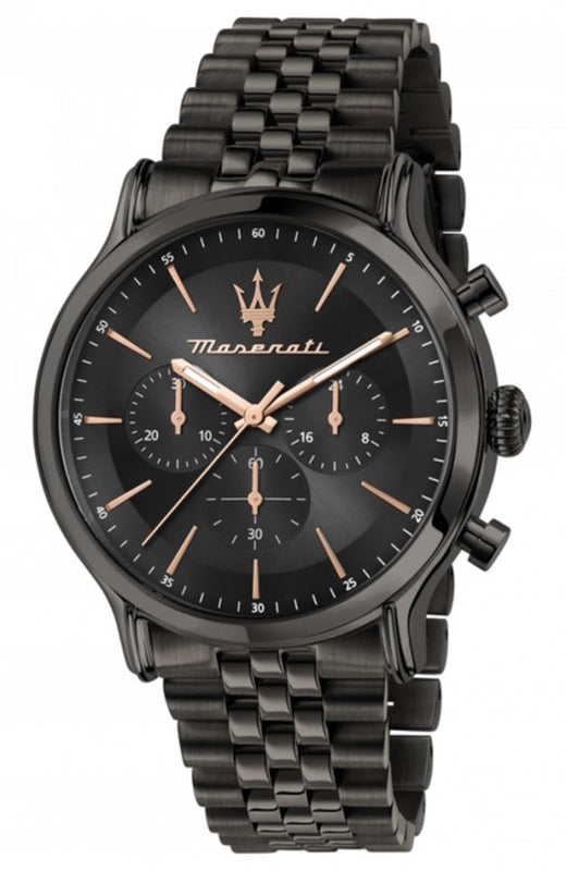 Maserati Epoca Limited Edition Chronograph Black Dial Black Steel Strap Watch For Men - R8873618019 Authentic Buy Shop Now