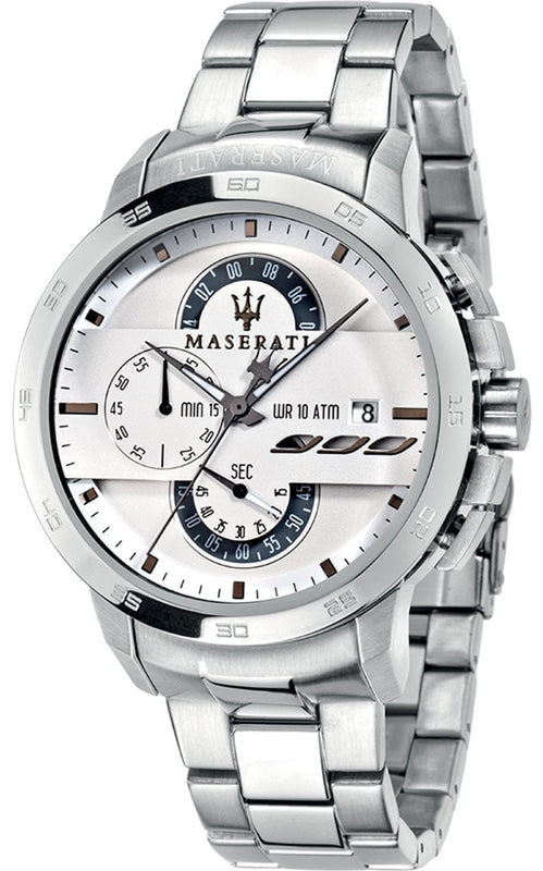 Maserati Ingegno Chronograph White Dial Silver Steel Strap Watch For Men - R8873619004 Authentic Buy Shop Now