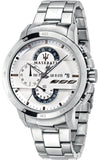 Maserati Ingegno Chronograph White Dial Silver Steel Strap Watch For Men - R8873619004 Authentic Buy Shop Now