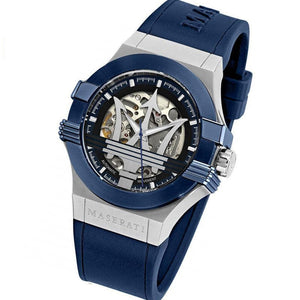 Maserati Potenza 42mm Blue Dial Automatic Silicone Strap Watch For Men - R8821108028 Authentic Buy Shop Now
