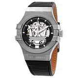 Maserati Potenza Automatic Black Dial Black Leather Strap Watch For Men - R8821108038 Authentic Buy Shop Now