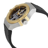 Maserati Potenza Automatic Skeleton Grey Dial Black Leather Strap Watch For Men - R8821108037 Authentic Buy Shop Now