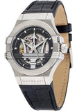 Maserati Potenza Automatic Black Dial Black Leather Strap Watch For Men - R8821108038 Authentic Buy Shop Now