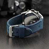 Maserati Traguardo Chronograph Blue Dial Black Silicone Strap Watch For Men - R8871612046 Authentic Buy Shop Now