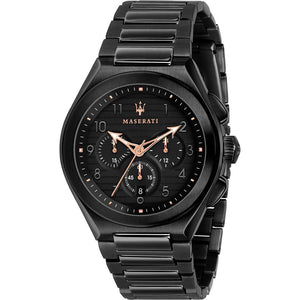 Maserati Triconic Quartz Black Dial Black Steel Strap Watch For Men - R8873639003 Authentic Buy Shop Now