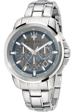 Maserati Successo Chronograph Silver Dial Silver Steel Strap Watch For Men - R8873621006 Authentic Buy Shop Now