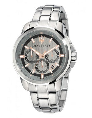Maserati Successo Chronograph Silver Dial Silver Steel Strap Watch For Men - R8873621004 Authentic Buy Shop Now