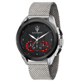 Maserati Traguardo Black Dial Silver Mesh Bracelet Watch For Men - R8873612005 Authentic Buy Shop Now