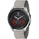 Maserati Traguardo Black Dial Silver Mesh Bracelet Watch For Men - R8873612005 Authentic Buy Shop Now