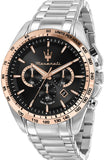 Maserati Traguardo Chronograph Limited Edition Black Dial Silver Steel Strap Watch For Men - R8873612047 Authentic Buy Shop Now