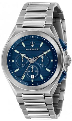 Maserati Triconic Quartz Blue Dial Silver Steel Strap Watch For Men - R8873639001 Authentic Buy Shop Now