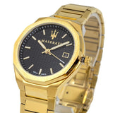 Maserati Stile Black Dial Gold Steel Strap Watch For Men - R8853142004 Authentic Buy Shop Now