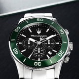 Maserati Competizione Chronograph Black Dial Silver Steel Strap Watch For Men - R8873600008 Authentic Buy Shop Now