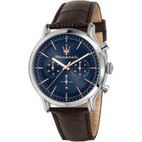 Maserati Epoca Chronograph Blue Dial Brown Leather Strap Watch For Men - R8871618014 Authentic Buy Shop Now