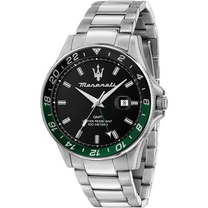 Maserati SFIDA Chronograph Black Dial Silver Steel Strap Watch For Men - R8853140005 Authentic Buy Shop Now