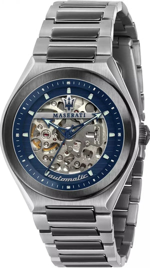 Maserati Triconic Automatic Skeleton Blue Dial Watch For Men - R8823139001 Authentic Buy Shop Now