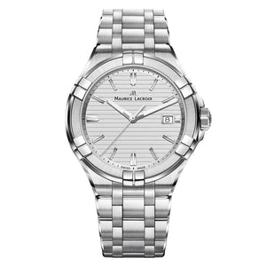 Maurice Lacroix Aikon Date White Dial Silver Steel Strap Watch for Men - AI1008-SS002-131-1 Authentic Buy Shop Now
