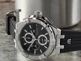 Maurice Lacroix Aikon Chronograph Black Dial Black Leather Strap Watch for Men - AI1018-SS001-330-2 Authentic Buy Shop Now