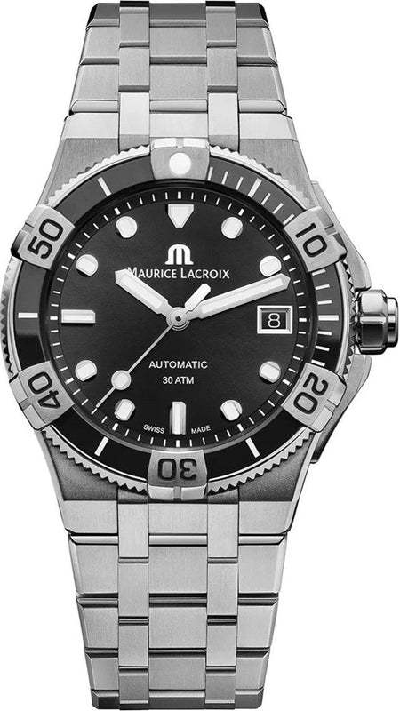 Maurice Lacroix Aikon Venturer Automatic Black Dial Silver Steel Strap Watch For Men - AI6057-SSL22-330-1 Authentic Buy Shop Now