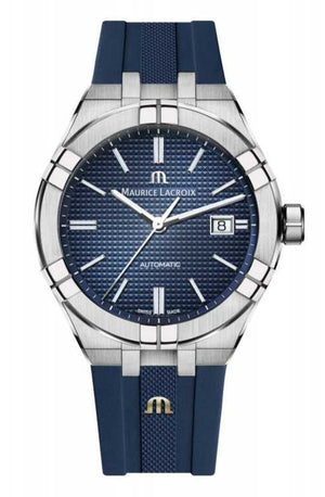 Maurice Lacroix Aikon Automatic Blue Dial Blue Rubber Strap Watch for Men - AI11808-SS000B-430-4 Authentic Buy Shop Now