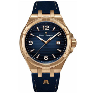 Maurice Lacroix Aikon Limited Edition Blue Dial Blue Leather Strap Watch For Men - AI6008-BRZ01-420-1 Authentic Buy Shop Now