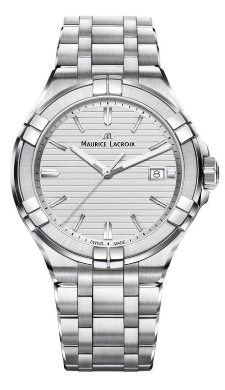 Maurice Lacroix Aikon Date White Dial Silver Steel Strap Watch for Men - AI1008-SS002-131-1 Authentic Buy Shop Now