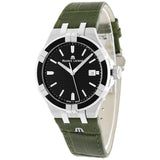 Maurice Lacroix Aikon Quartz Black Dial Green Crocodile Leather Strap Watch for Men - AI1008-PVB21-330-1 Authentic Buy Shop Now
