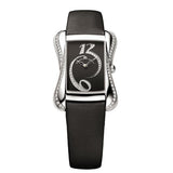 Maurice Lacroix Fiaba Black Dial with Diamonds Black Leather Strap Watch for Women - DV5012-SD531-350 Authentic Buy Shop Now