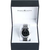 Maurice Lacroix Pontos Date Automatic Black Dial Silver Steel Strap Watch For Men - PT6148-SS002-330 Authentic Buy Shop Now