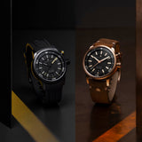 Maurice Lacroix Pontos Diver Limited Edition Black Dial Brown Leather Strap Watch For Men - PT6248-BRZ01-330-3 Authentic Buy Shop Now