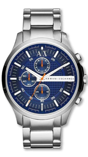 Armani Exchange Hampton Chronograph Blue Dial Silver Steel Strap Watch For Men - AX2155 Authentic Buy Shop Now