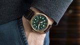 IWC Pilot's Watch Automatic Spitfire Green Dial Brown Leather Strap Watch for Men - IW326802 Authentic Buy Shop Now