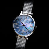 Fossil Jacqueline Mother of Pearl Blue Dial Silver Mesh Strap Watch for Women - ES4322 Authentic Buy Shop Now